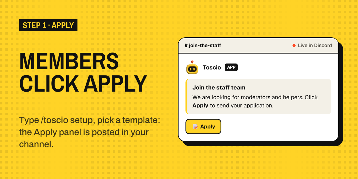 Step 1: members click Apply