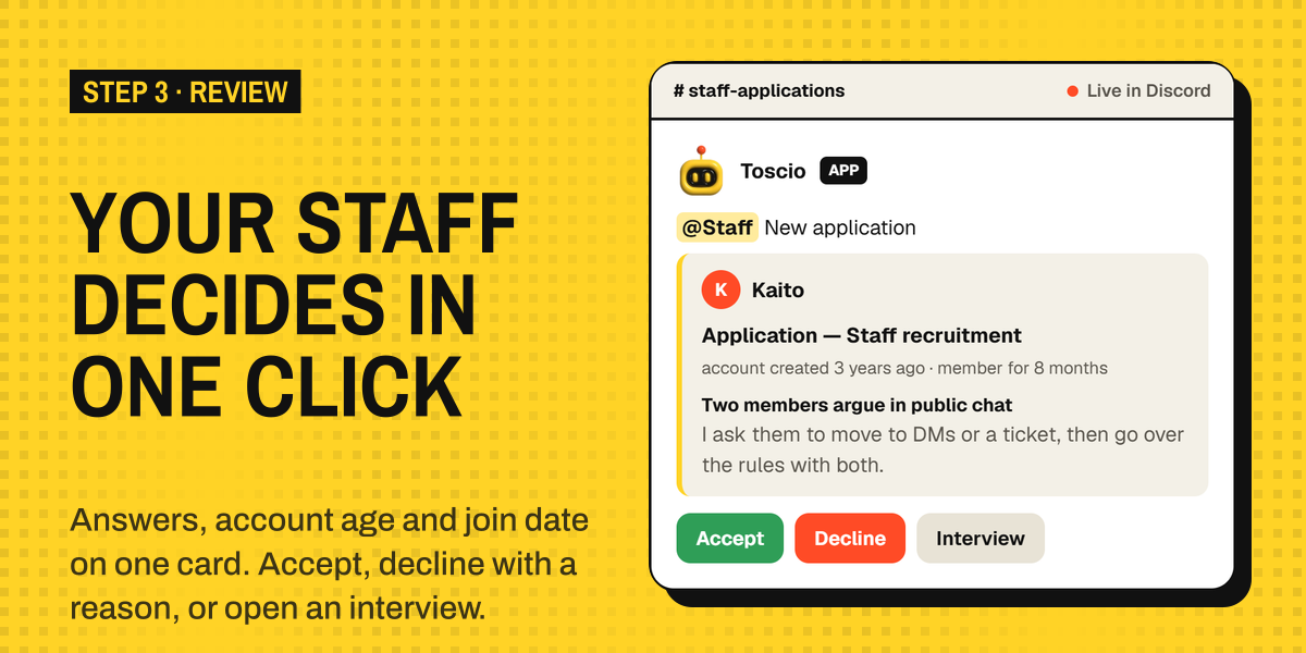 Step 3: your staff decides in one click